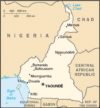 cameroon regional map